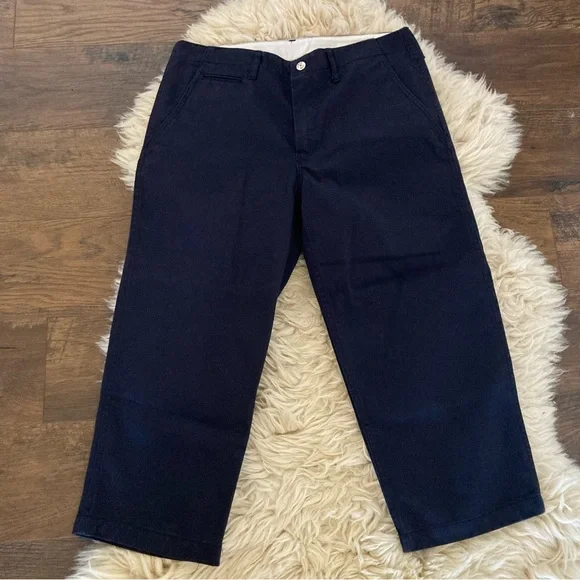 Human Made X Cactus Plant Flea Market Navy Cropped Work Pant Shorts Sz S 30 - Picture 1 of 8